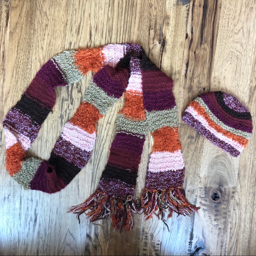 Knit Scarf & Beanie Hat Set